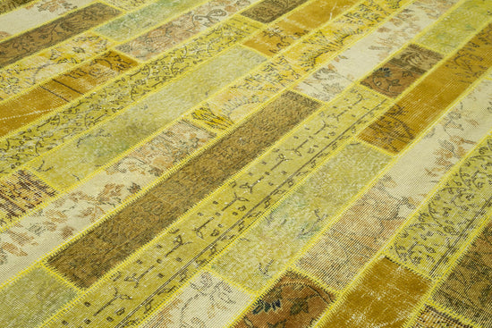 8x10 Yellow Modern Patchwork Rug - 30977