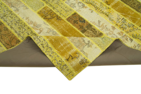 8x10 Yellow Modern Patchwork Rug - 30977