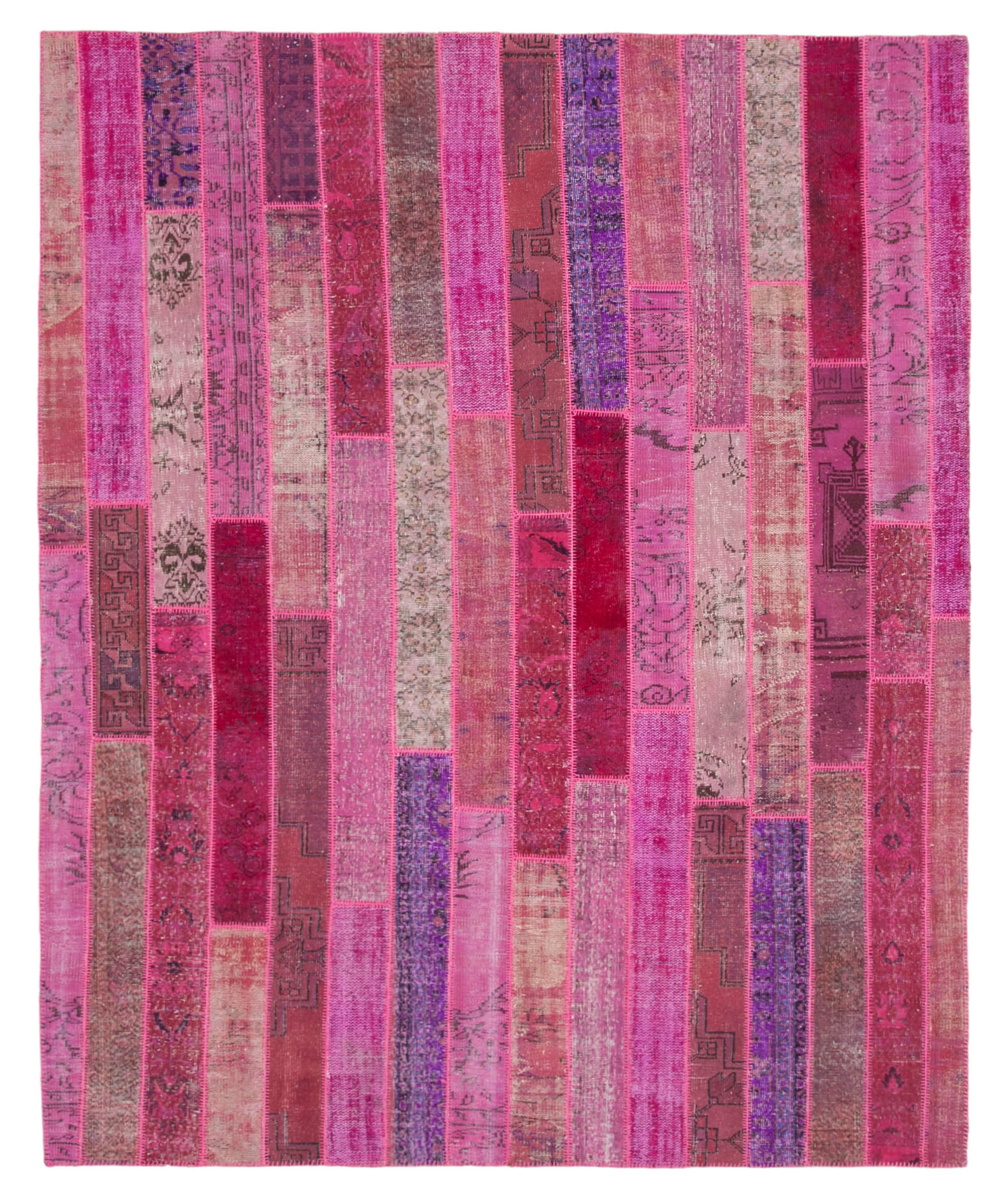8x10 Pink Modern Patchwork Rug - 30978