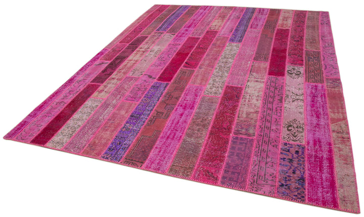 8x10 Pink Modern Patchwork Rug - 30978