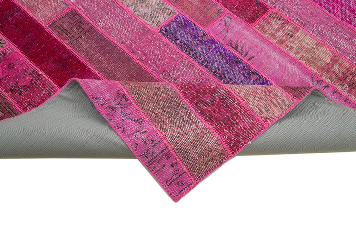 8x10 Pink Modern Patchwork Rug - 30978