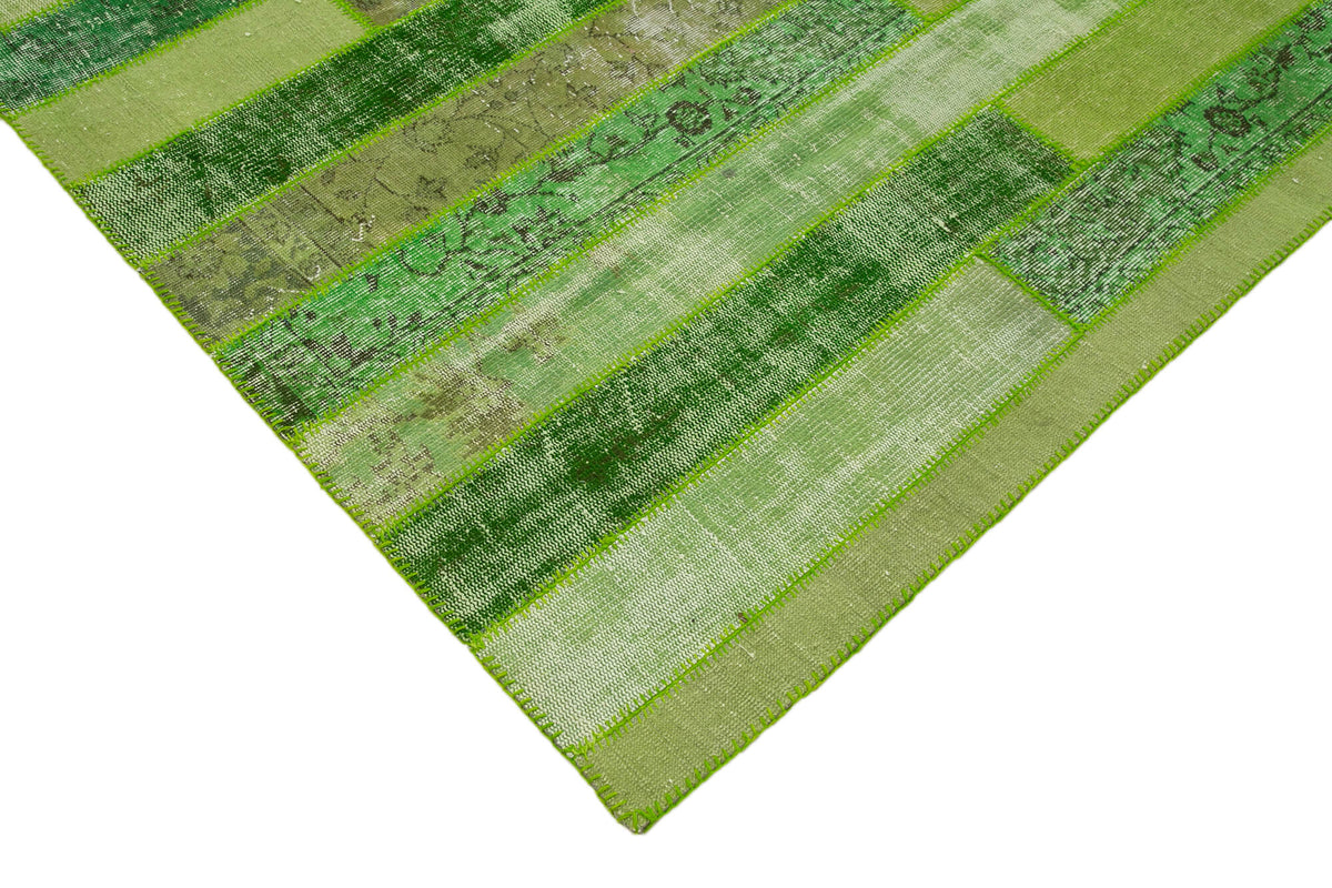 8x10 Green Modern Patchwork Rug - 30981