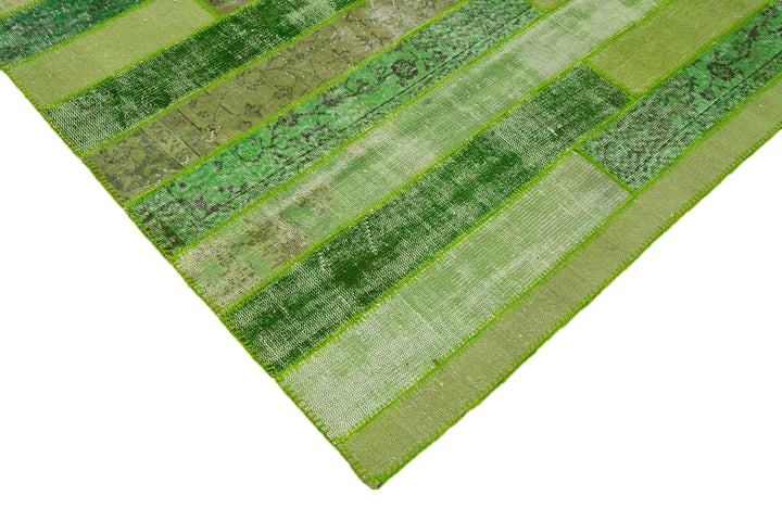 8x10 Green Modern Patchwork Rug - 30981