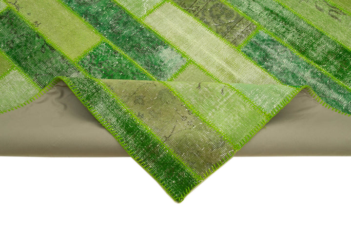 8x10 Green Modern Patchwork Rug - 30981