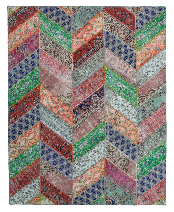 8x10 Multicolor Modern Patchwork Rug - 30983