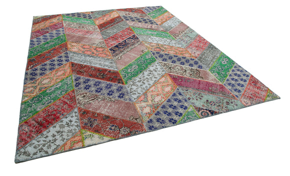8x10 Multicolor Modern Patchwork Rug - 30983