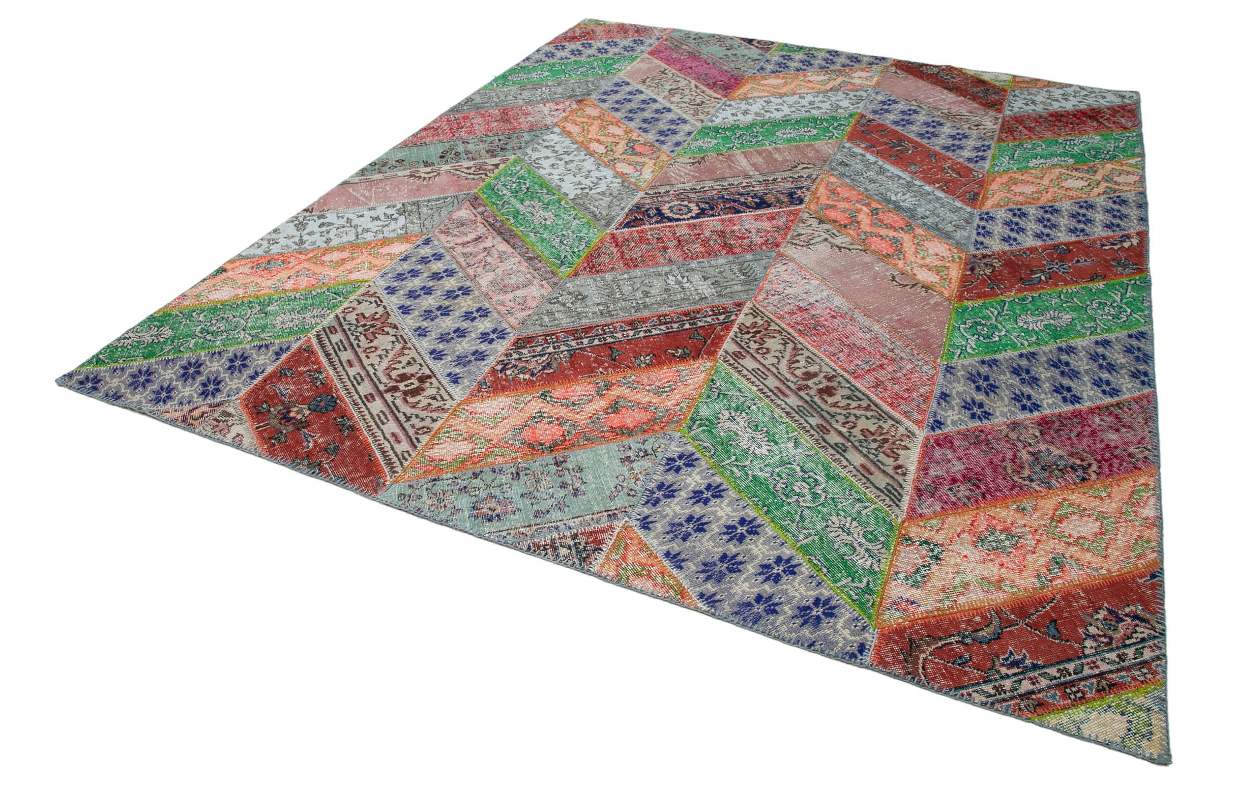 8x10 Multicolor Modern Patchwork Rug - 30983