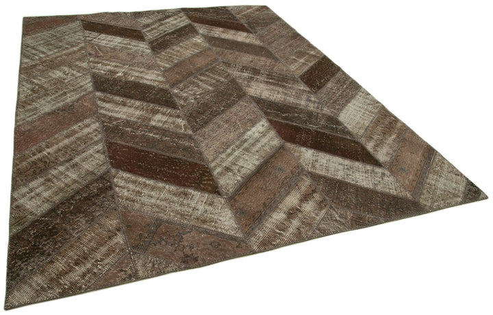8x10 Brown Modern Patchwork Rug - 30984