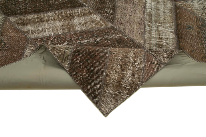 8x10 Brown Modern Patchwork Rug - 30984