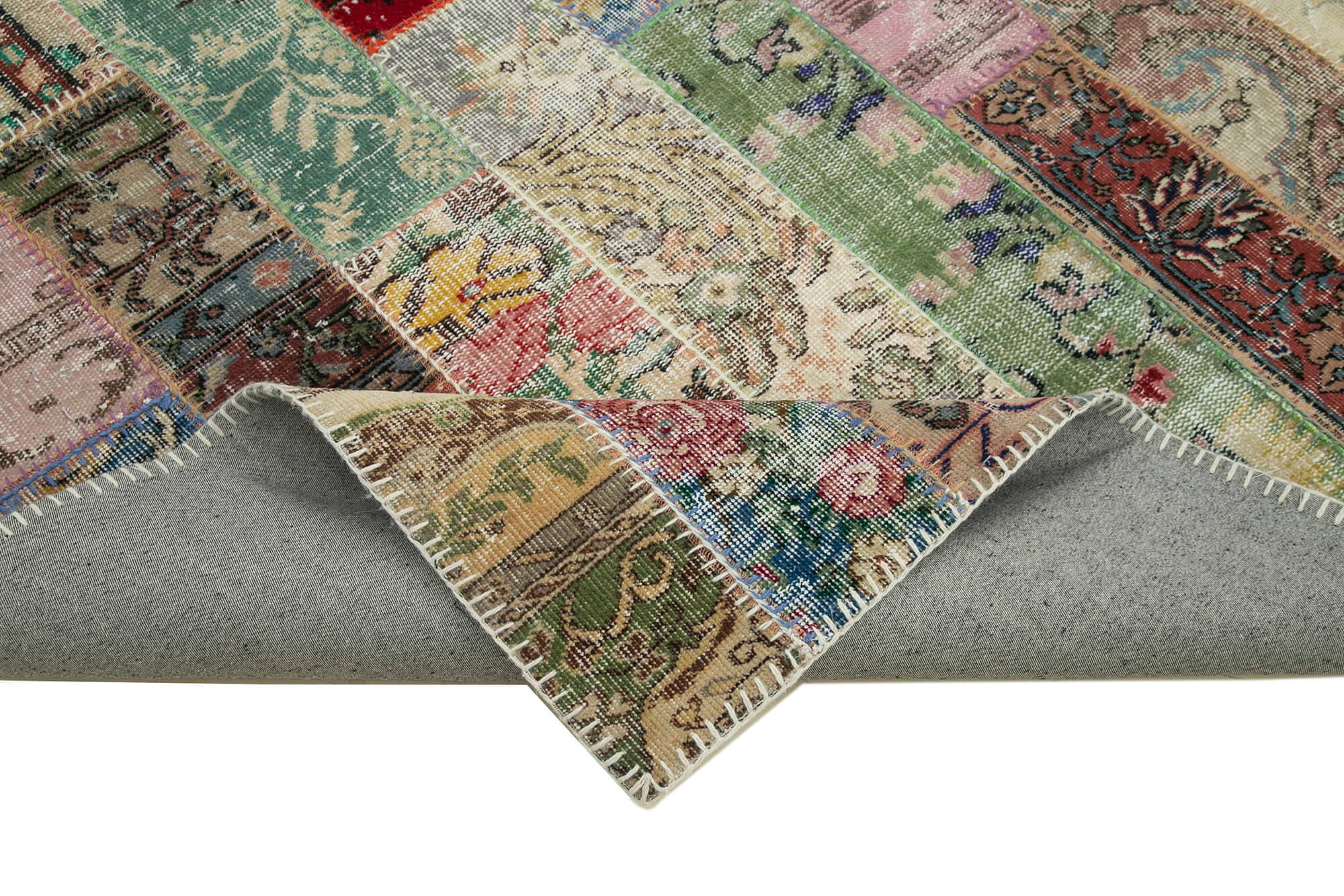 7x10 Red Modern Patchwork Rug - 30988