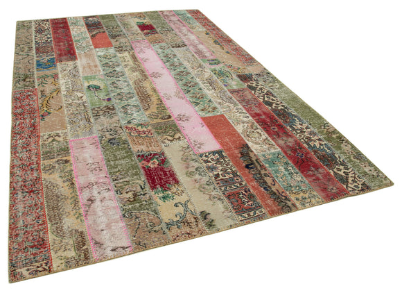 7x10 Multicolor Modern Patchwork Rug - 30989