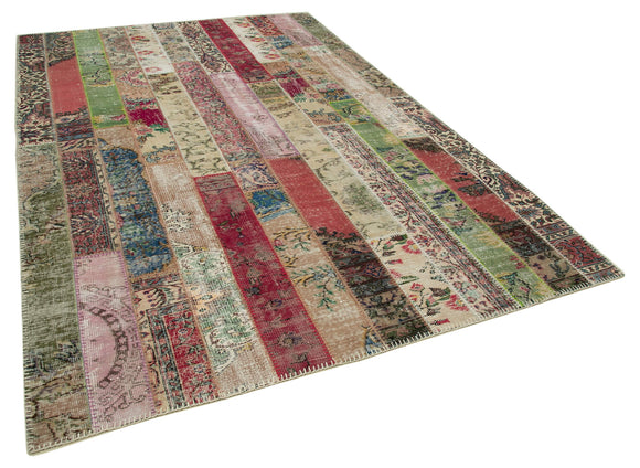 7x10 Multicolor Modern Patchwork Rug - 30990