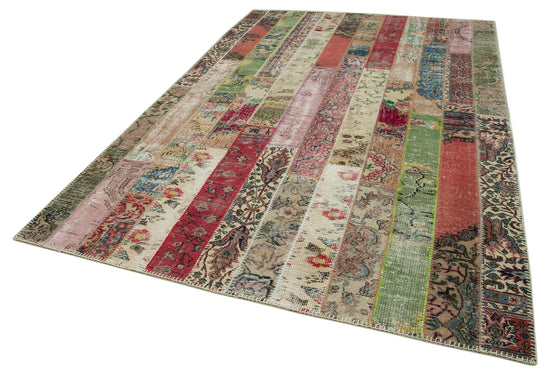 7x10 Multicolor Modern Patchwork Rug - 30990