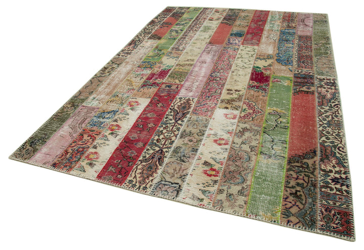 7x10 Multicolor Modern Patchwork Rug - 30990