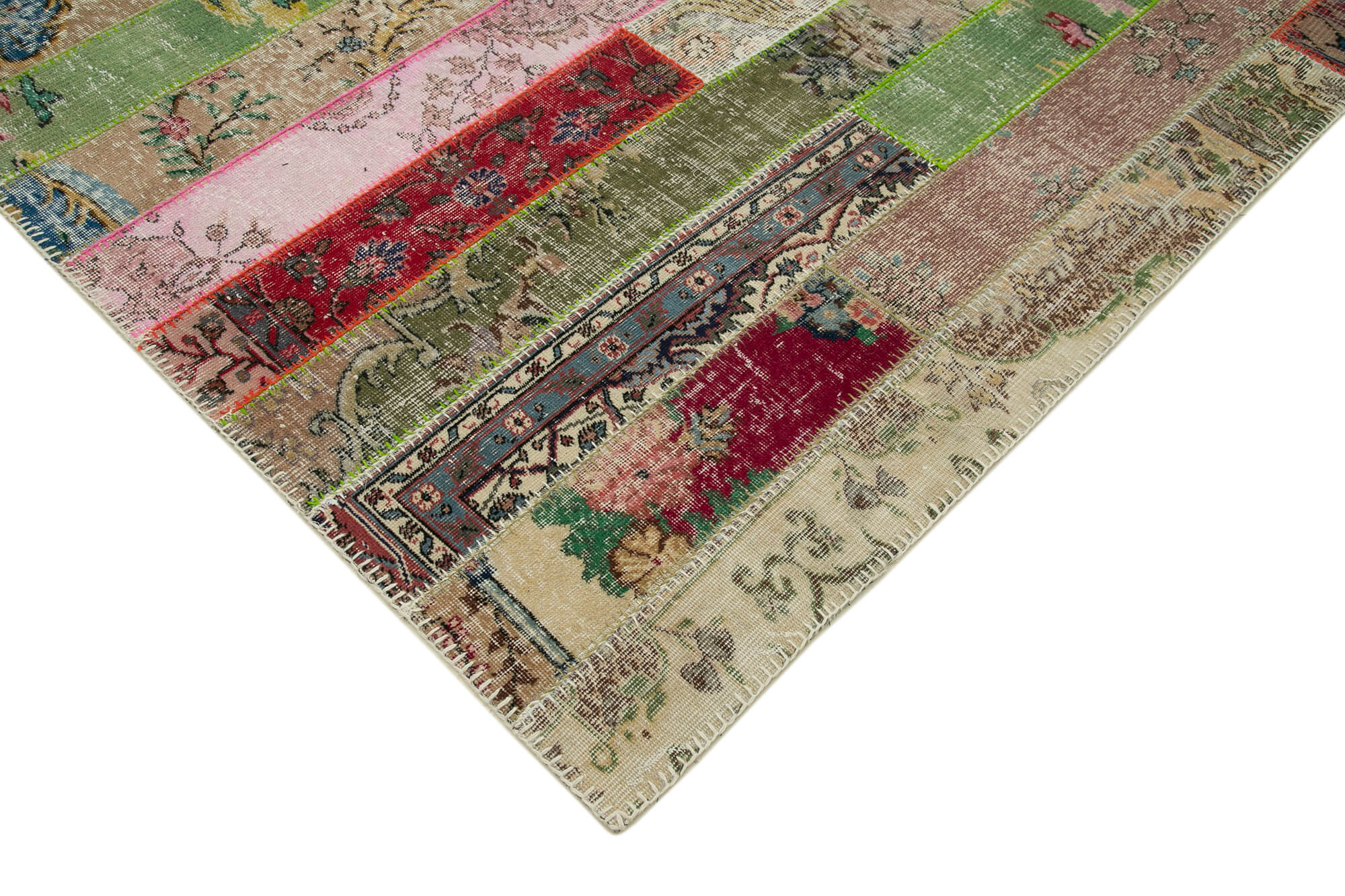 7x10 Red Modern Patchwork Rug - 30991