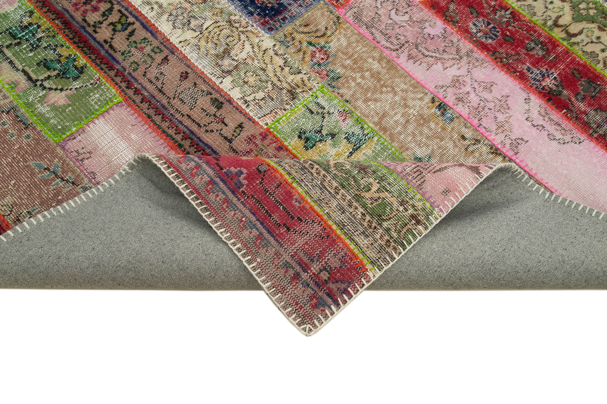 7x10 Red Modern Patchwork Rug - 30991