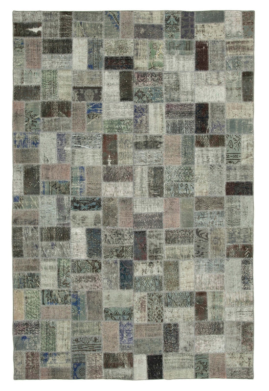 7x10 Grey Modern Patchwork Rug - 30994