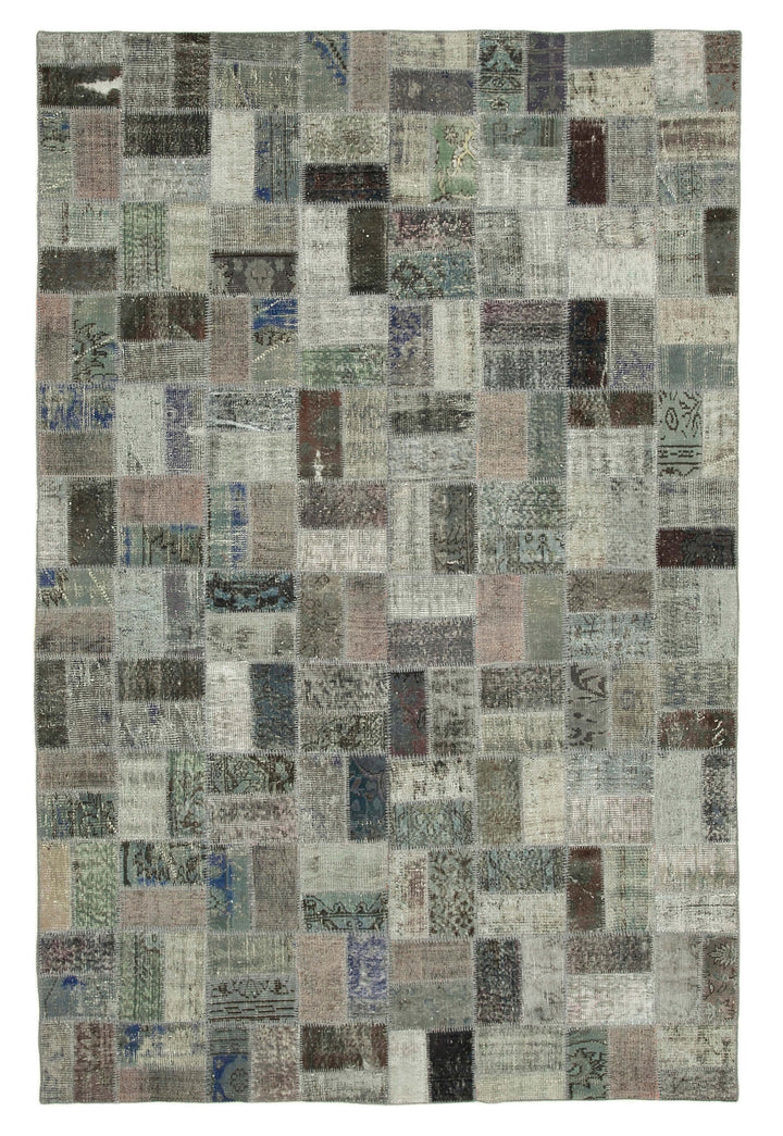 7x10 Grey Modern Patchwork Rug - 30994