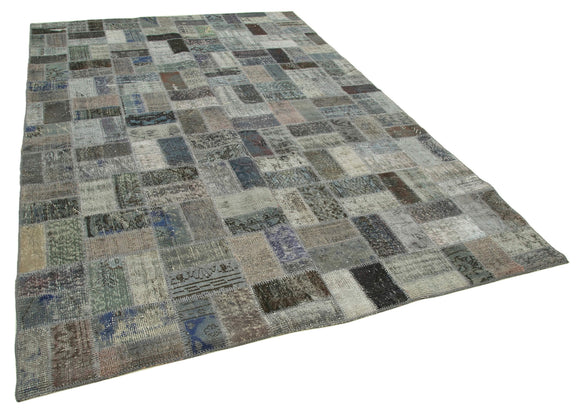 7x10 Grey Modern Patchwork Rug - 30994