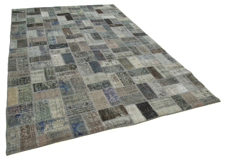 7x10 Grey Modern Patchwork Rug - 30994