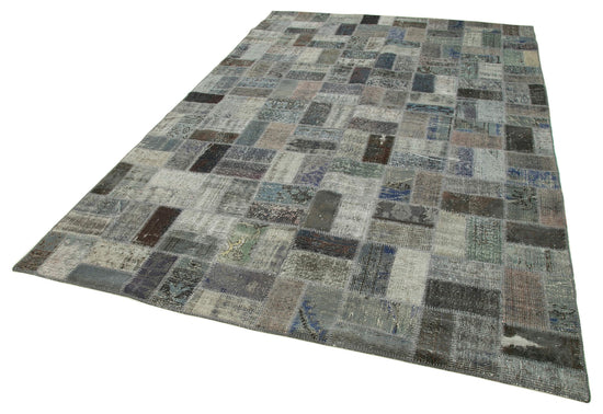 7x10 Grey Modern Patchwork Rug - 30994