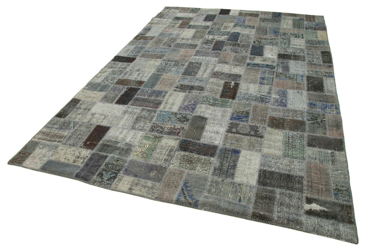 7x10 Grey Modern Patchwork Rug - 30994