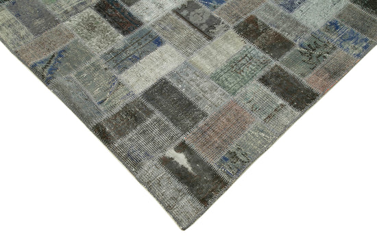 7x10 Grey Modern Patchwork Rug - 30994