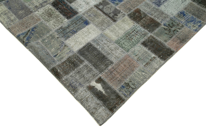 7x10 Grey Modern Patchwork Rug - 30994