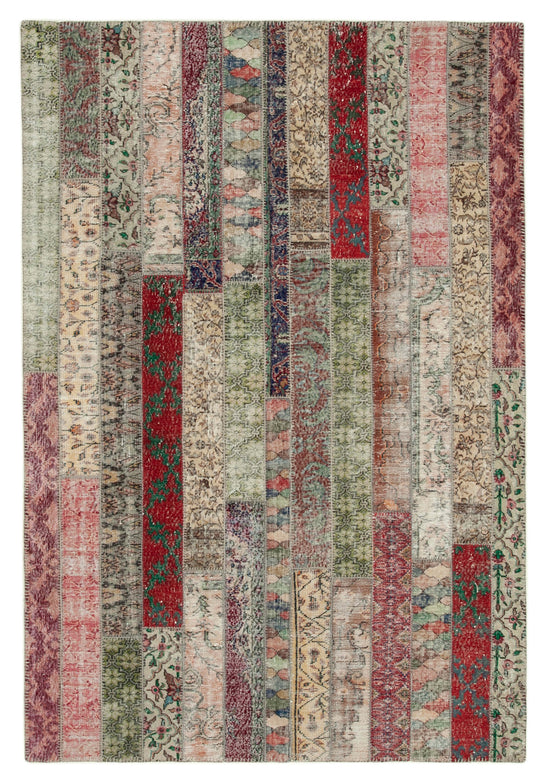 7x10 Multicolor Modern Patchwork Rug - 30996