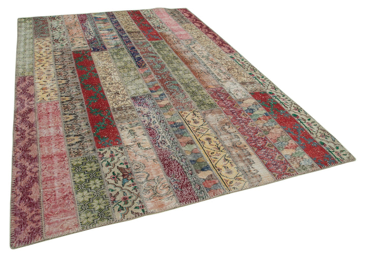 7x10 Multicolor Modern Patchwork Rug - 30996