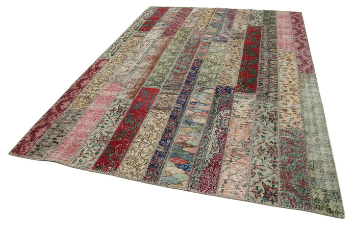 7x10 Multicolor Modern Patchwork Rug - 30996