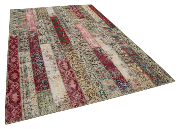 7x10 Multicolor Modern Patchwork Rug - 30997