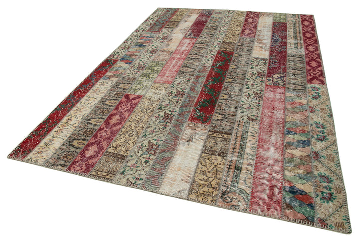 7x10 Multicolor Modern Patchwork Rug - 30997