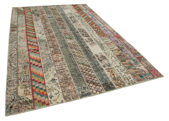 7x10 Multicolor Modern Patchwork Rug - 30998