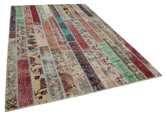 7x10 Multicolor Modern Patchwork Rug - 30999