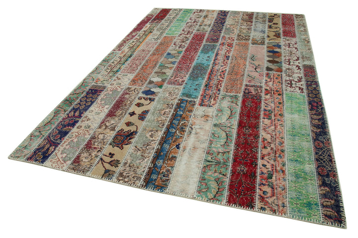 7x10 Multicolor Modern Patchwork Rug - 30999