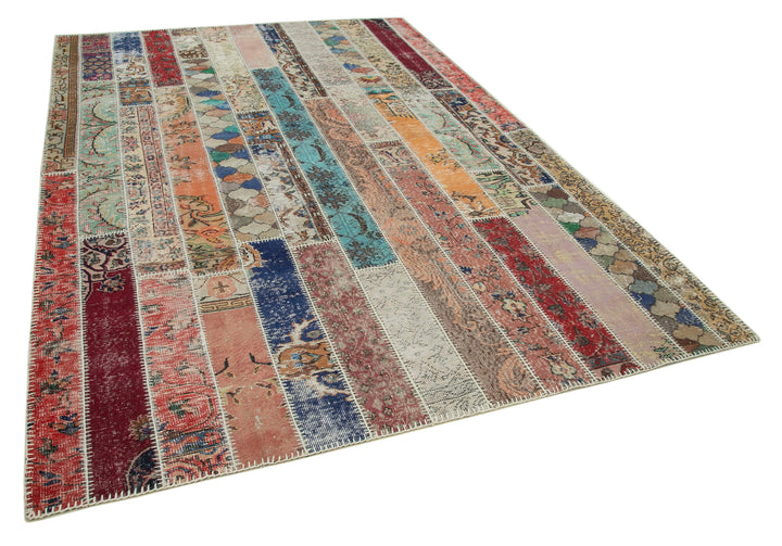 7x10 Multicolor Modern Patchwork Rug - 31001