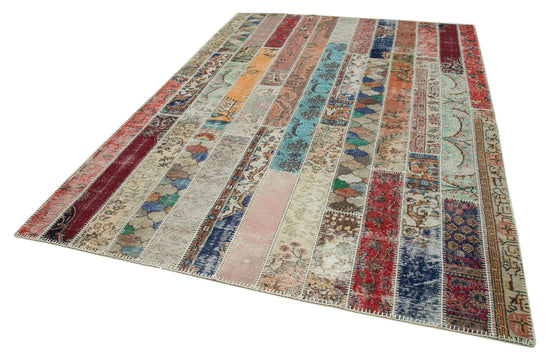 7x10 Multicolor Modern Patchwork Rug - 31001