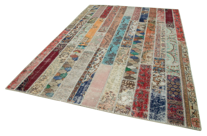 7x10 Multicolor Modern Patchwork Rug - 31001