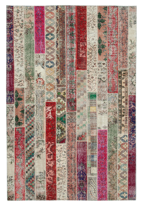7x10 Multicolor Modern Patchwork Rug - 31005