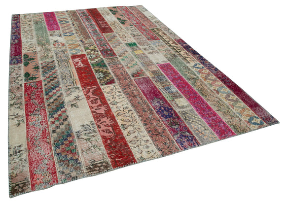 7x10 Multicolor Modern Patchwork Rug - 31005