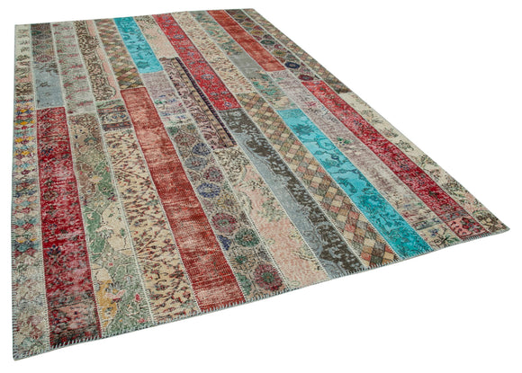 7x10 Multicolor Modern Patchwork Rug - 31006