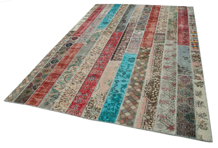 7x10 Multicolor Modern Patchwork Rug - 31006