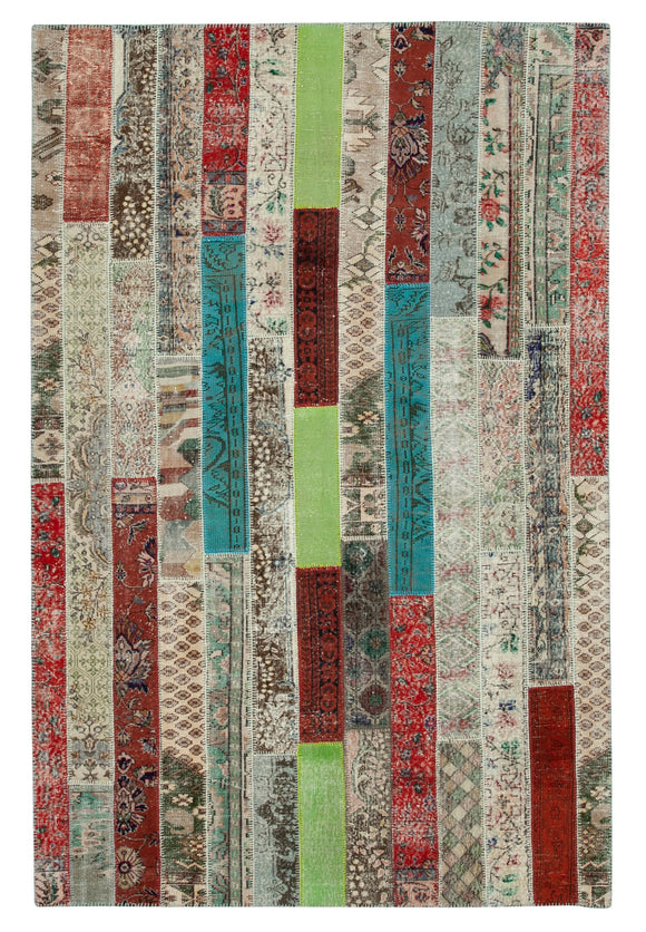 7x10 Multicolor Modern Patchwork Rug - 31007