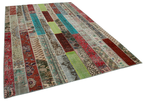 7x10 Multicolor Modern Patchwork Rug - 31007