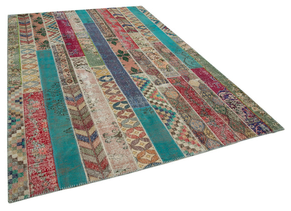 7x10 Multicolor Modern Patchwork Rug - 31008