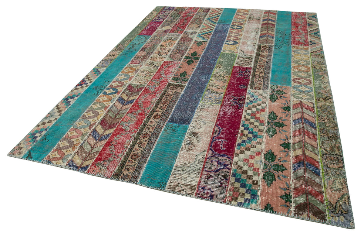 7x10 Multicolor Modern Patchwork Rug - 31008