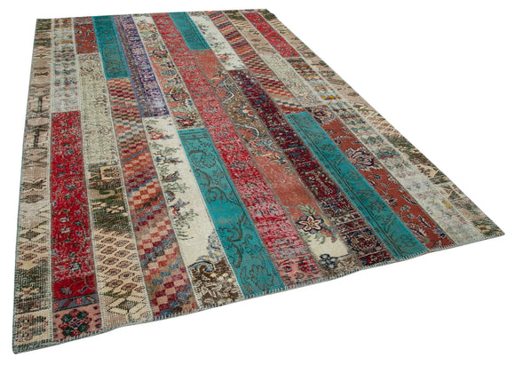 7x10 Multicolor Modern Patchwork Rug - 31009