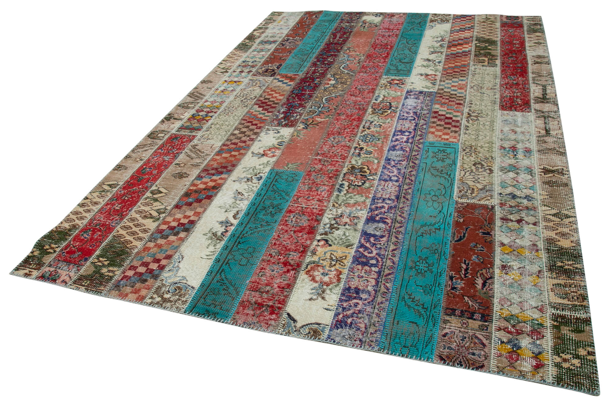 7x10 Multicolor Modern Patchwork Rug - 31009
