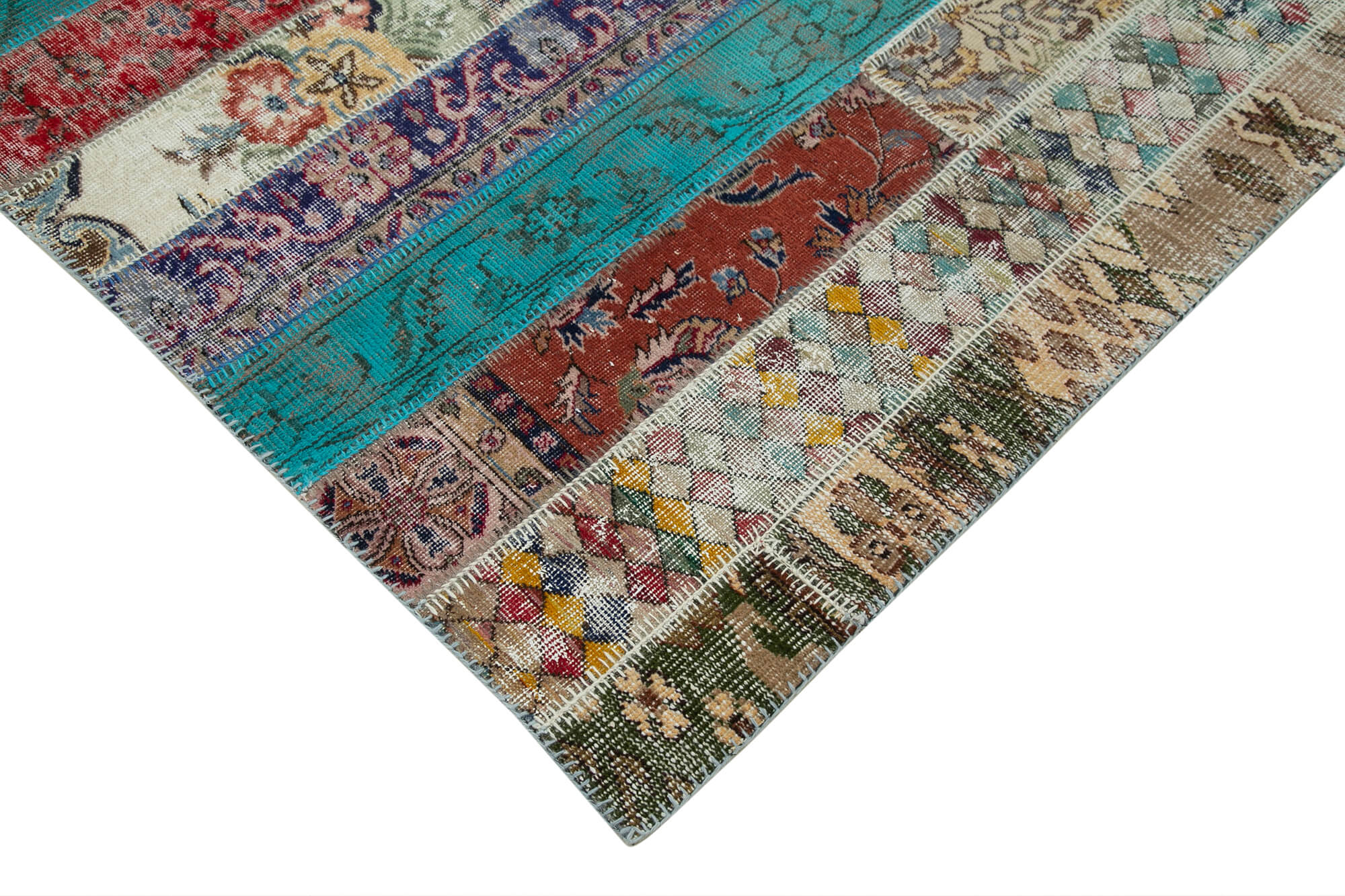 7x10 Multicolor Modern Patchwork Rug - 31009